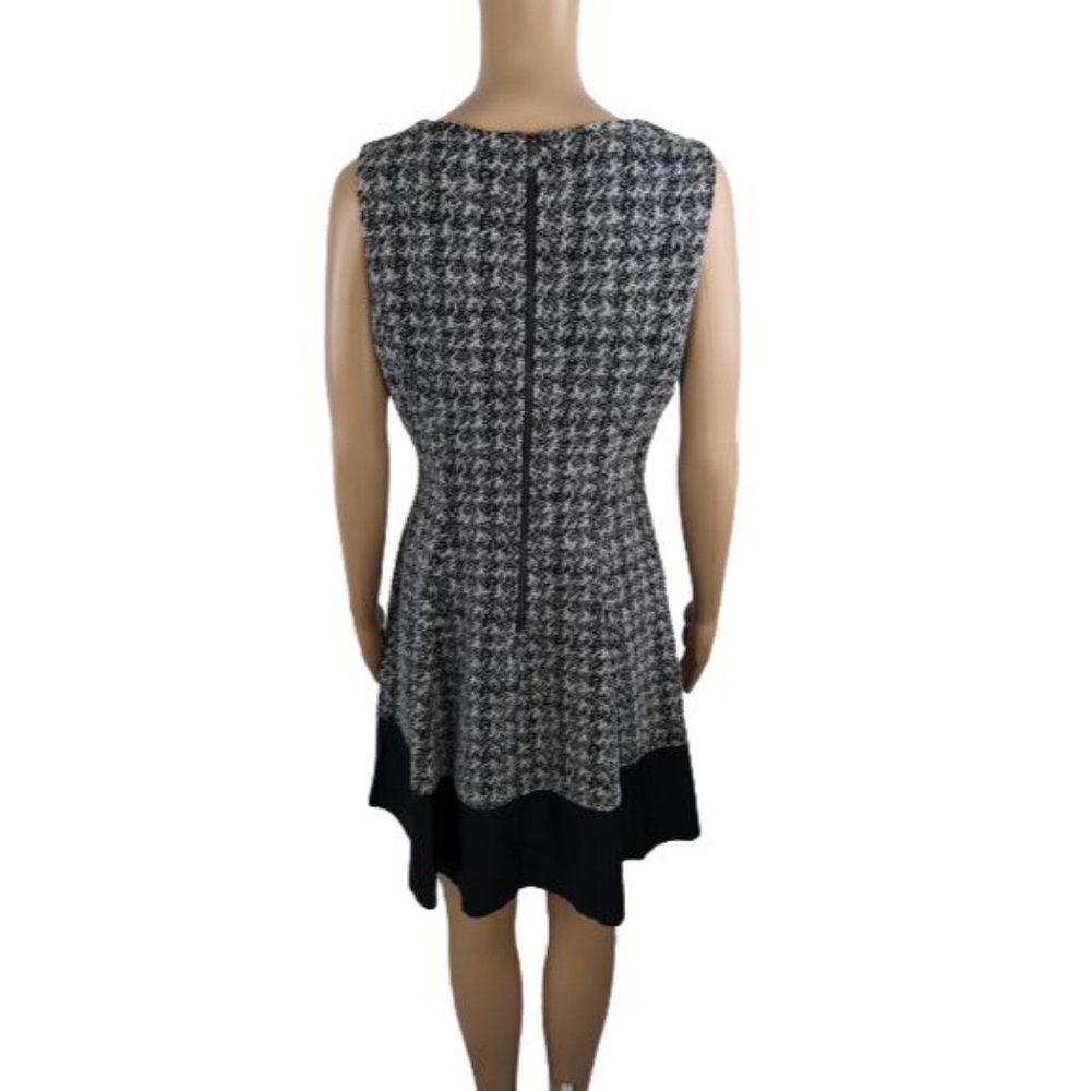 Lauren Ralph Lauren Black and White Tweed Faux Leather Dress 12P - Picture 7 of 9